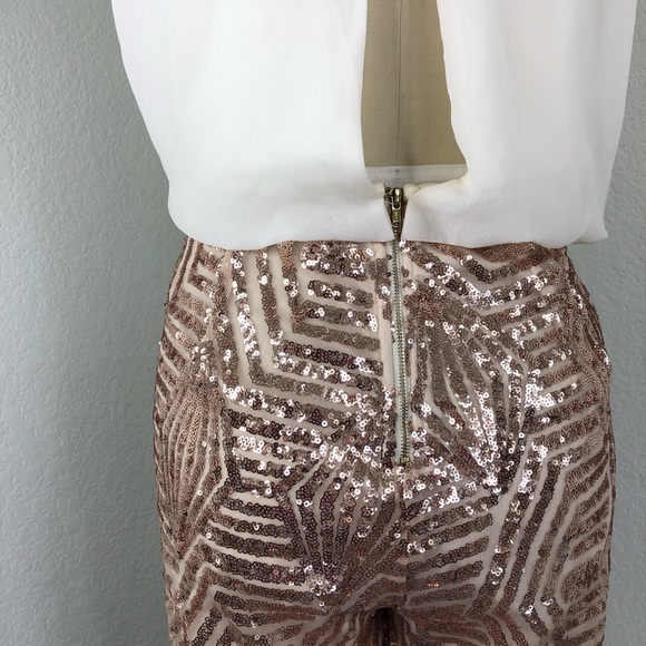 Nordstrom Soieblu Sequin Pant Draped Chiffon Jumpsuit - Picture 9 of 14